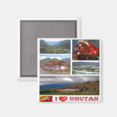 Aimant zBT007 I Love BHUTAN, Asie, Fridge (Recto/Verso)