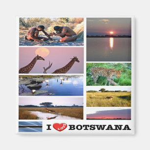 Aimant zBW003 BOTSWANA I LOVE, Mosaïque, Afrique, Réfrigé