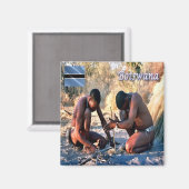 Aimant zBW013 BOTSWANA, BushmenSan, Afrique, Réfrigérateu (Recto/Verso)