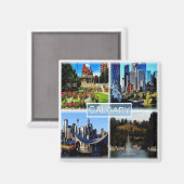 Aimant zCA006 CALGARY, Mosaic, Alberta, Canada, Fridge (Recto/Verso)