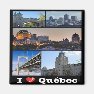 Aimant zCA020 QUÉBEC I Love, Mosaic, Canada, Réfrigérateu