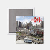 Aimant zCA024 MONTRÉAL Panorama, Canada, Frigo (Recto/Verso)