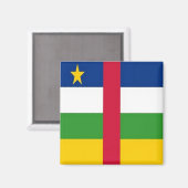 Aimant zCF001 RÉPUBLIQUE CENTRAFRICAINE, DRAPEAU, Réfrigé (Recto/Verso)