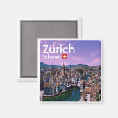 Aimant zCH021 ZURICH Suisse, réfrigérateur (Recto/Verso)