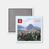 Aimant zCH027 LUGANO Suisse - Réfrigérateur (Recto/Verso)