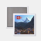 Aimant zCH036 ZERMATT Panorama Suisse - Réfrigérateur (Recto/Verso)