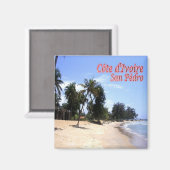 Aimant zCI006 SAN PEDRO, Côte d'Ivoire, Afrique, Frigo (Recto/Verso)