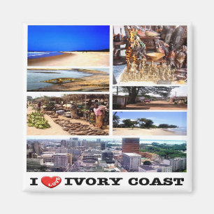 Aimant zCI009 IVORY COAST I Love, Mosaic, Afrique, Réfrig