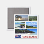 Aimant zCK003 COOK ISLANDS, Mosaïque, Océanie, Réfrigérat (Recto/Verso)