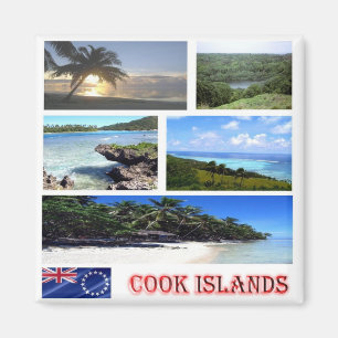 Aimant zCK003 COOK ISLANDS, Mosaïque, Océanie, Réfrigérat
