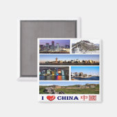 Aimant zCN016 I Love CHINA, PRC, Fridge (Recto/Verso)