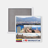 Aimant zCO012 BOGOTA' I Love, Mosaic, Colombie, Réfrigéra (Recto/Verso)