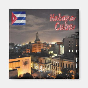 Aimant zCU008 HAVANA par nuit, Cuba, Amérique, Fridge