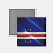 Aimant zCV002 CAPE VERDE, Drapeau agitant, Afrique, Frigo (Recto/Verso)