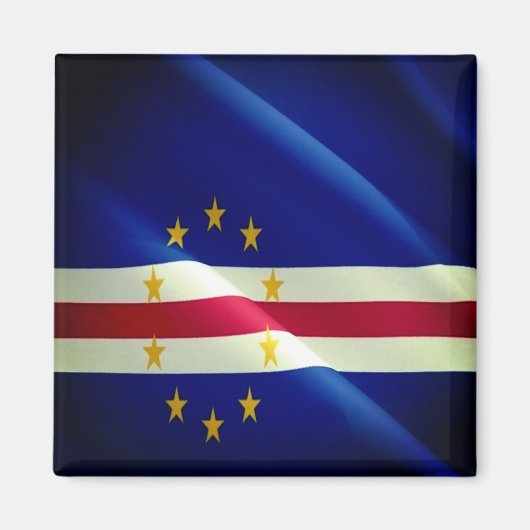 Aimant zCV002 CAPE VERDE, Drapeau agitant, Afrique, Frigo (Devant)