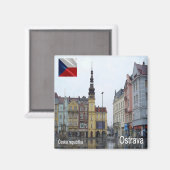 Aimant zCZ012 OSTRAVA République tchèque, Fridge (Recto/Verso)