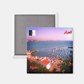 Aimant zDZ004 ALGERI, Algérie, Afrique, Fridge (Recto/Verso)