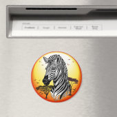 Aimant Zebra African Savanna Wild Animal (In Situ (Lave-vaisselle))