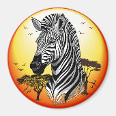 Aimant Zebra African Savanna Wild Animal (Devant)