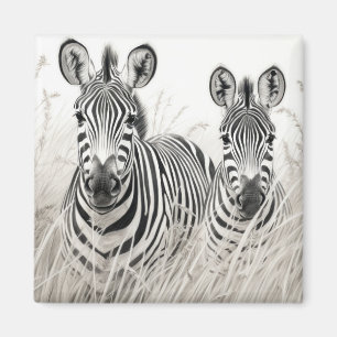 Aimant Zebra Animal Discovery Wild Nature Ink croquis Art