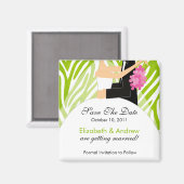 Aimant Zebra Bride Groom Enregistrer l'aimant Date (Recto/Verso)