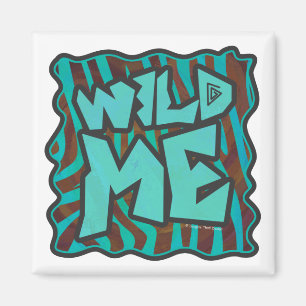 Aimant Zebra Brown et Turquoise Wild Me Design