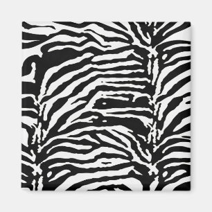 Aimant Zebra Camouflage Motif artistique noir et blanc