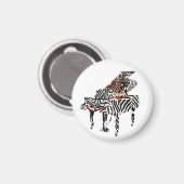 Aimant Zebra Grand Piano ~ Bouton (Recto/Verso)