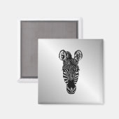 Aimant Zebra Head sur Silver (Recto/Verso)