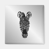 Aimant Zebra Head sur Silver (Devant)