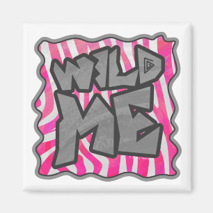 Aimant Zebra Hot Rose et White Wild Me