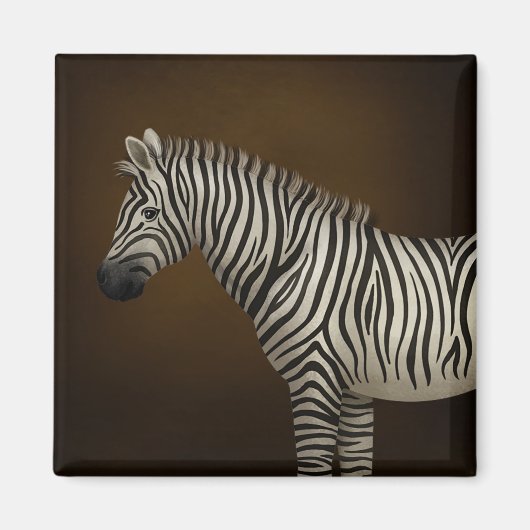 Aimant Zebra Illustration Faune exotique (Devant)