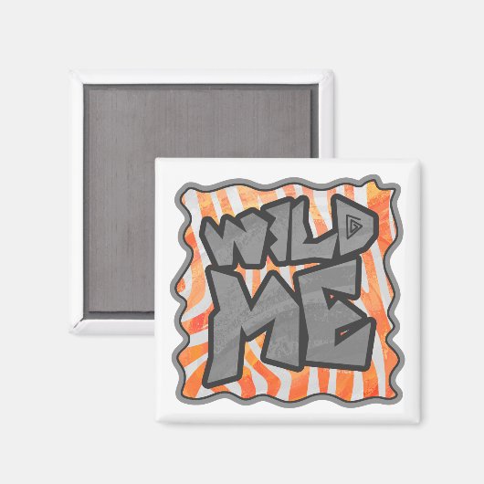 Aimant Zebra Orange et White Wild Me (Recto/Verso)