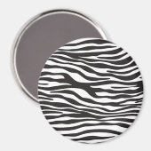 Aimant Zebra Print, Zebra Stripes, Noir Et Blanc (Recto/Verso)