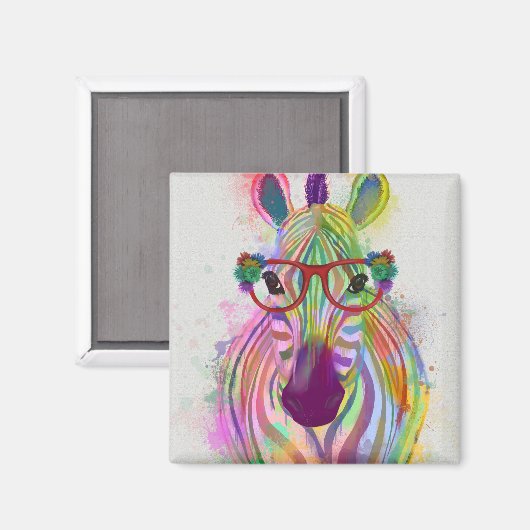 Aimant Zebra Rainbow Splash (Recto/Verso)