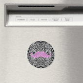 Aimant Zebra Stripes Et Rose Bling Moustache (In Situ (Lave-vaisselle))