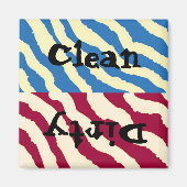 Aimant Zebra Stripes propre et sale (Devant)