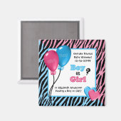 Aimant Zebra tendance Imprimer Baby shower de révélation  (Recto/Verso)