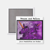 Aimant Zebra Unicorns avec une note inspirante (Recto/Verso)