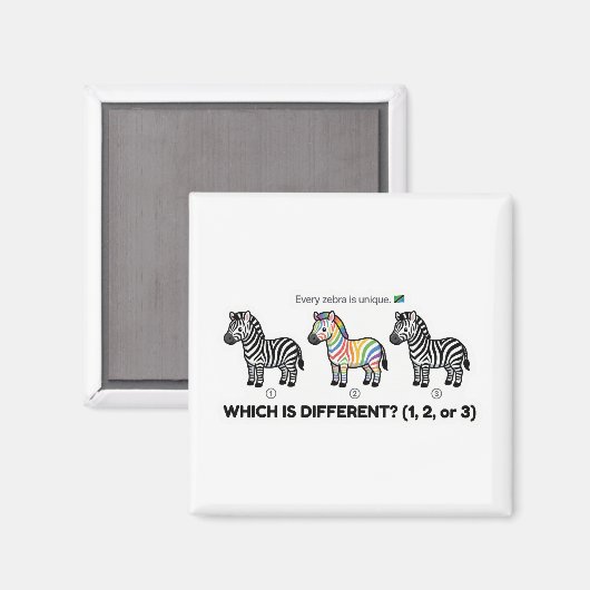 Aimant Zebra Which Is Different (Recto/Verso)