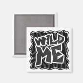 Aimant Zebra Wild me Noir et gris (Recto/Verso)