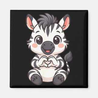 Aimant Zebra with heart women girls kids heart cute zebra