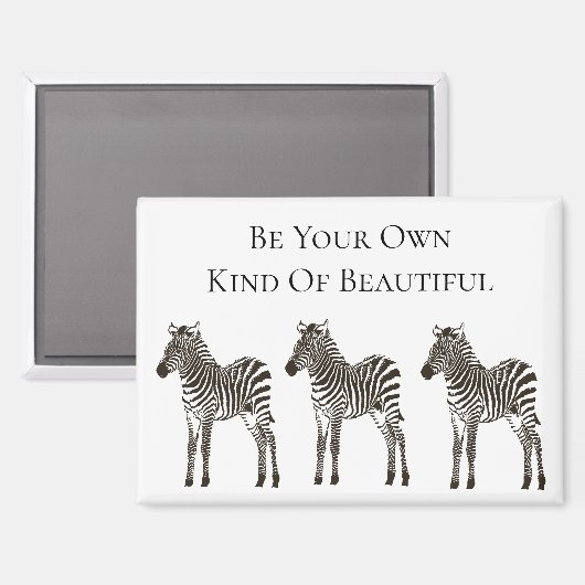 Aimant Zèbre noir chic (Recto/Verso)