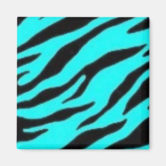 Aimant Zèbre turquoise et noire (Devant)