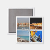 Aimant zEG068 HURGHADA, Egypte, Mer Rouge, Mosaïque, Réfr (Recto/Verso)