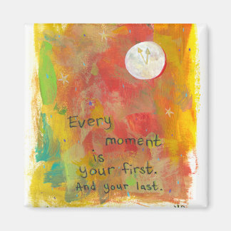 Aimant Zen Moon peinture d'art moderne - vivre dans le mo