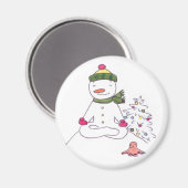 Aimant Zen Snowman, Yoga Snowman (Recto/Verso)