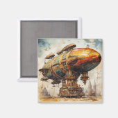 Aimant Zeppelin Steampunk vintage (1) (Recto/Verso)