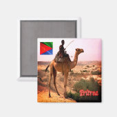 Aimant zER007 ERITREA, chameau et cavalier, Afrique, réfr (Recto/Verso)