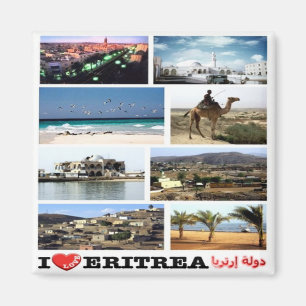 Aimant zER013 ERITREA, I Love, Mosaïque, Afrique, Réfrigé